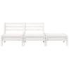 Garden Sofa 3-Seater White Solid Pine | Hipomarket UK