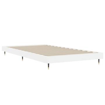 White Bed Frame 90x200 cm - Durable Engineered Wood