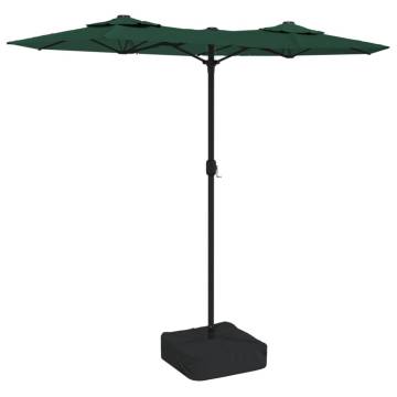 Double-Head Parasol Green 316x240 cm - Stylish Sun Protection