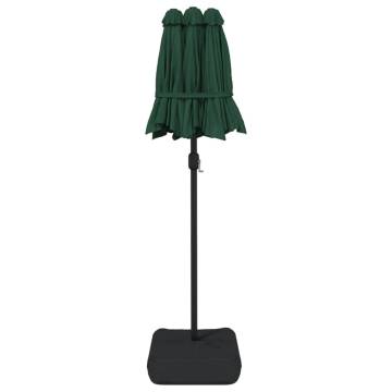 Double-Head Parasol Green 316x240 cm - Stylish Sun Protection