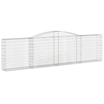 Arched Gabion Baskets 6 pcs - Galvanised Iron Garden Barriers