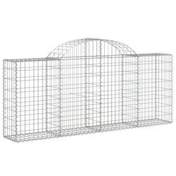 Arched Gabion Baskets - 15 pcs Galvanised Iron - Durable Garden Barrie