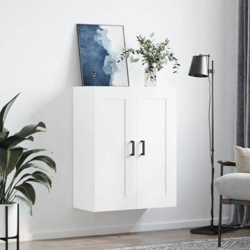 High Gloss White Wall Mounted Cabinet 69.5x34x90 cm