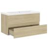 Stylish Sink Cabinet with Built-in Basin | Sonoma Oak Design