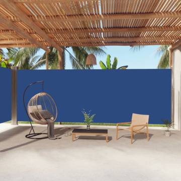 Retractable Side Awning Blue 220x1000 cm - Stylish Privacy Screen