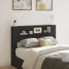 Headboard Cabinet with LED Black 140x16.5x103.5 cm Colour black Size 140 x 16.5 x 103.5 cm Quantity in Package 1 