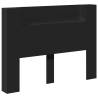 Headboard Cabinet with LED - Modern Black Design 140x16.5 cm