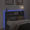 Headboard Cabinet with LED - Modern Black Design 140x16.5 cm