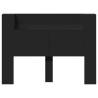 Headboard Cabinet with LED - Modern Black Design 140x16.5 cm