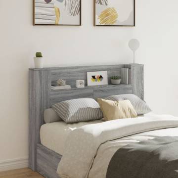 Stylish LED Headboard Cabinet Grey Sonoma | HipoMarket