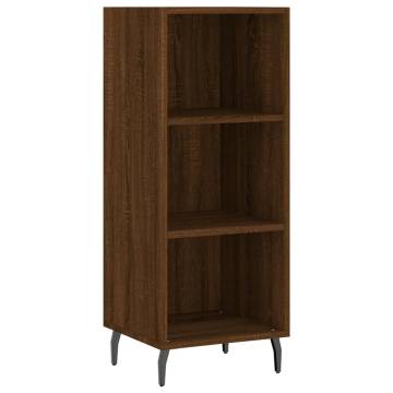 Elegant Highboard Brown Oak - 34.5x34x180 cm Engineered Wood