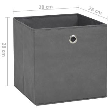 Stylish Non-woven Fabric Storage Boxes - 4 pcs Grey | HipoMarket