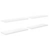 Stylish Floating Wall Shelves - Set of 4 High Gloss White