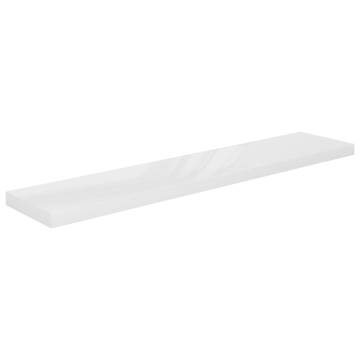 Stylish Floating Wall Shelves - Set of 4 High Gloss White