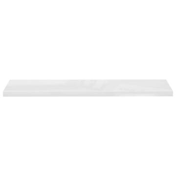 Stylish Floating Wall Shelves - Set of 4 High Gloss White