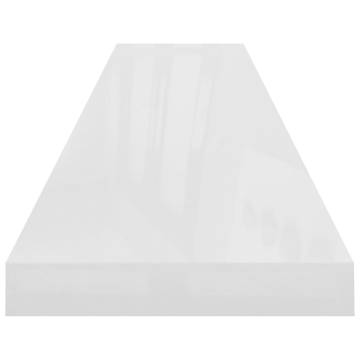 Stylish Floating Wall Shelves - Set of 4 High Gloss White