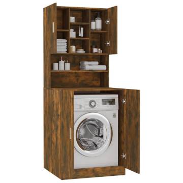 Washing Machine Cabinet - Smoked Oak Engineered Wood | HipoMarket