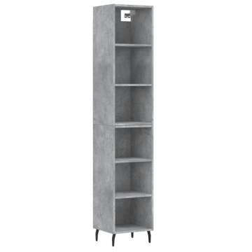 Stylish Highboard in Concrete Grey - 180 cm Engineered Wood