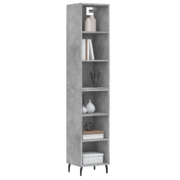 Stylish Highboard in Concrete Grey - 180 cm Engineered Wood