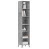 Stylish Highboard in Concrete Grey - 180 cm Engineered Wood