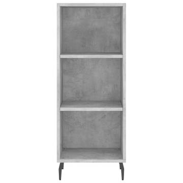 Stylish Highboard in Concrete Grey - 180 cm Engineered Wood