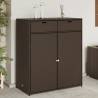 Garden Storage Cabinet Brown 105x55x113 cm Poly Rattan Colour brown Size 105 x 55 x 113 cm 