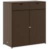 Garden Storage Cabinet Brown 105x55x113 cm - Poly Rattan