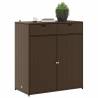 Garden Storage Cabinet Brown 105x55x113 cm - Poly Rattan