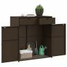 Garden Storage Cabinet Brown 105x55x113 cm - Poly Rattan