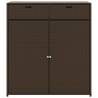 Garden Storage Cabinet Brown 105x55x113 cm - Poly Rattan