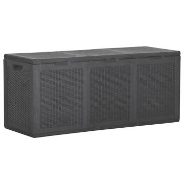 Garden Storage Box 270L - Black PP Rattan | Hipomarket