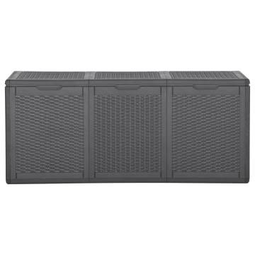 Garden Storage Box 270L - Black PP Rattan | Hipomarket