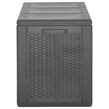 Garden Storage Box 270L - Black PP Rattan | Hipomarket