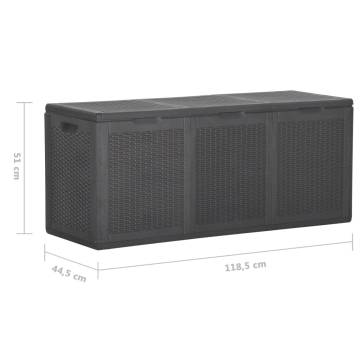 Garden Storage Box 270L - Black PP Rattan | Hipomarket