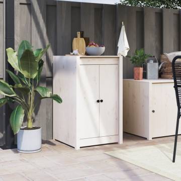 Outdoor Kitchen Cabinet - White Solid Wood Pine | HipoMarket UK