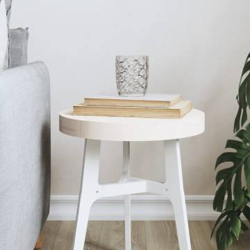 Table Top Round White Ø30x3 cm Solid Wood Pine - Hipo Market