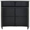 Garden Bar Table Black - Stylish 2-Tier Poly Rattan Design