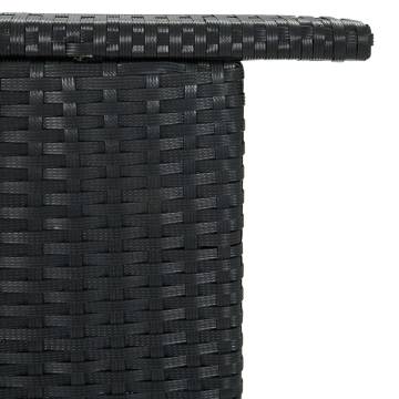 Garden Bar Table Black - Stylish 2-Tier Poly Rattan Design