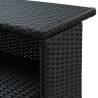 Garden Bar Table Black - Stylish 2-Tier Poly Rattan Design