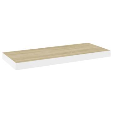 Floating Wall Shelves - 4 pcs Oak & White | Stylish Display