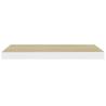 Floating Wall Shelves - 4 pcs Oak & White | Stylish Display