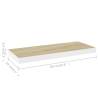 Floating Wall Shelves - 4 pcs Oak & White | Stylish Display