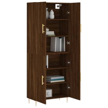 Stylish Highboard in Brown Oak | 69.5x34x180 cm | Hipomarket