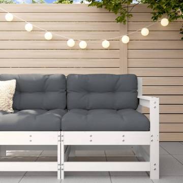 Garden Corner Sofa - White Solid Wood Pine | HipoMarket