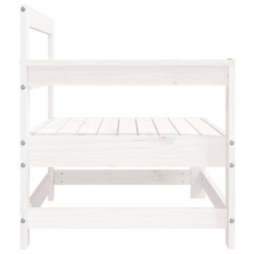 Garden Corner Sofa - White Solid Wood Pine | HipoMarket