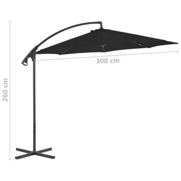 Cantilever Umbrella 300 cm Black - Stylish Outdoor Shade