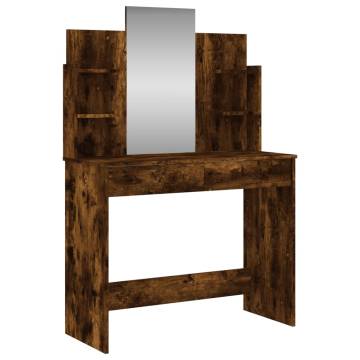 Dressing Table with Mirror - Smoked Oak | Stylish Bedroom Storage