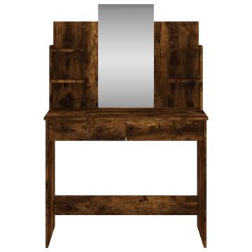 Dressing Table with Mirror - Smoked Oak | Stylish Bedroom Storage