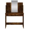 Dressing Table with Mirror - Smoked Oak | Stylish Bedroom Storage