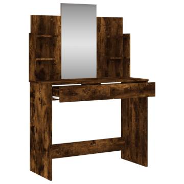 Dressing Table with Mirror - Smoked Oak | Stylish Bedroom Storage